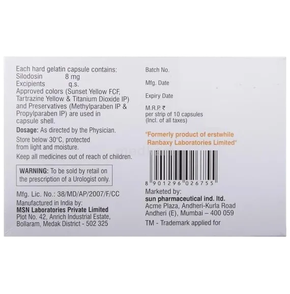 silodal 8mg capsule 10's